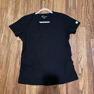 Butter-Soft Black Scrub Top